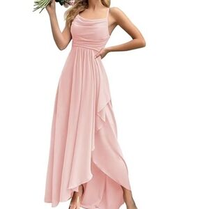 New Wear Your Love Veil Pink Long Formal Prom Pageant Evening Wedding Gown Gala